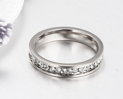 OneRowCzWeddingEternityBandRingSteelWomensMensGingerLyneCollection_Silver-7