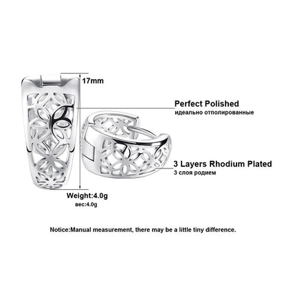 Filigree Wide Hoop Earrings for Women White Gold Plated Ginger Lyne Collection - Rose Gold