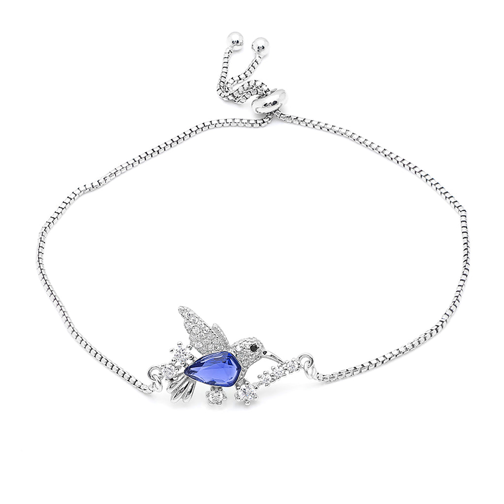 Hummingbird Bracelet Sterling Silver Cz Adjustable Womens Ginger Lyne Collection - Bracelet