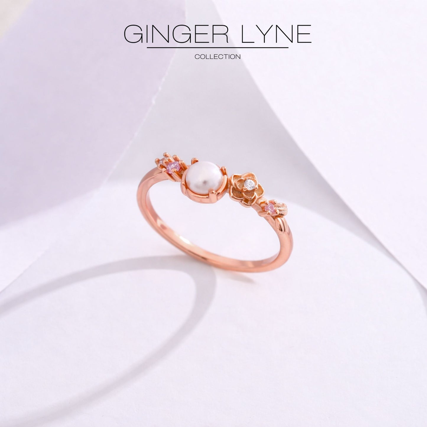 IslaSimulatedPearlRingforWomenSterlingSilver14KGoldPlatedGingerLyneCollection_Rose-3