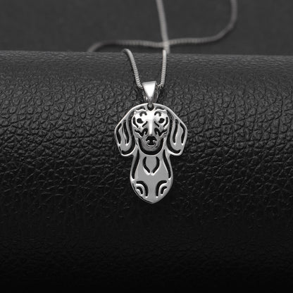 Dachshund Dog Sterling Silver Earrings Necklace Set Women Ginger Lyne Collection - Necklace Only