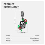 Load image into Gallery viewer, Skull Coffin Charm - Sterling Silver Cubic Zirconia for Bracelet or Necklace Ginger Lyne Collection
