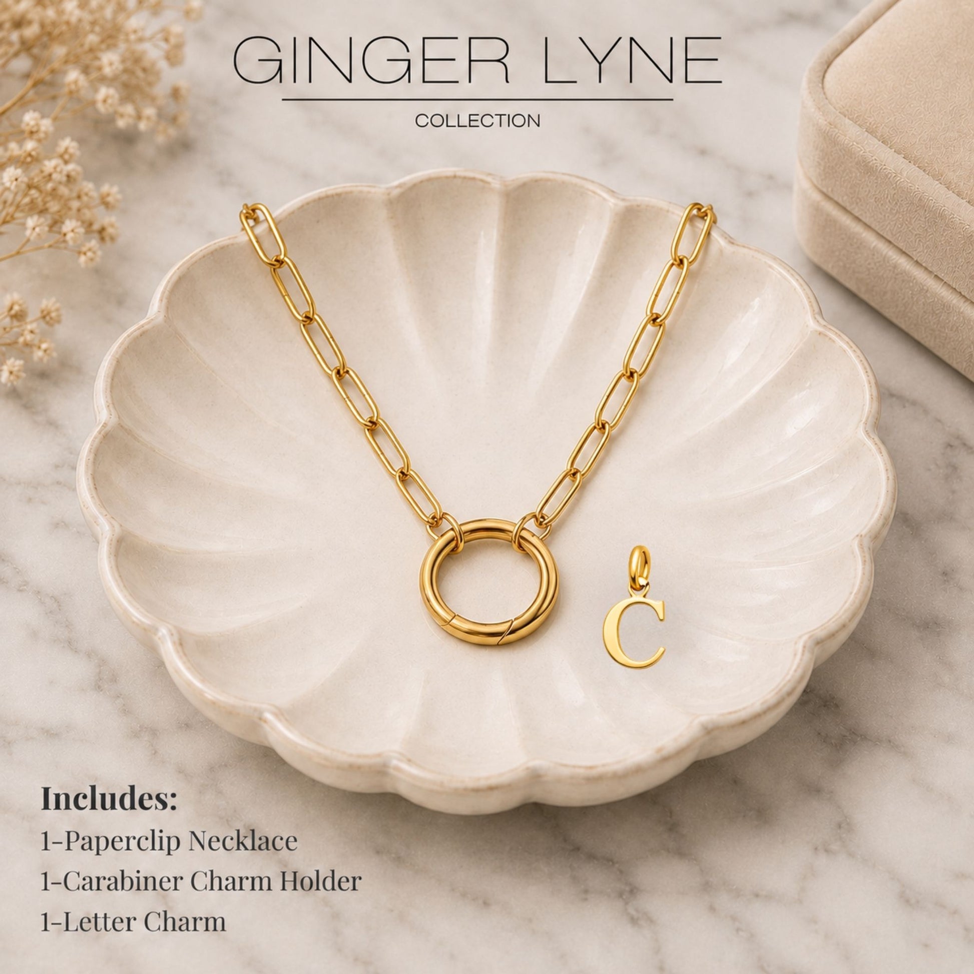 PaperclipLinkCircleCarabinerIntialLetterCharmHolderNecklaceforWomen18ktGoldPlatedStainlessSteelGingerLyne_Gold-2