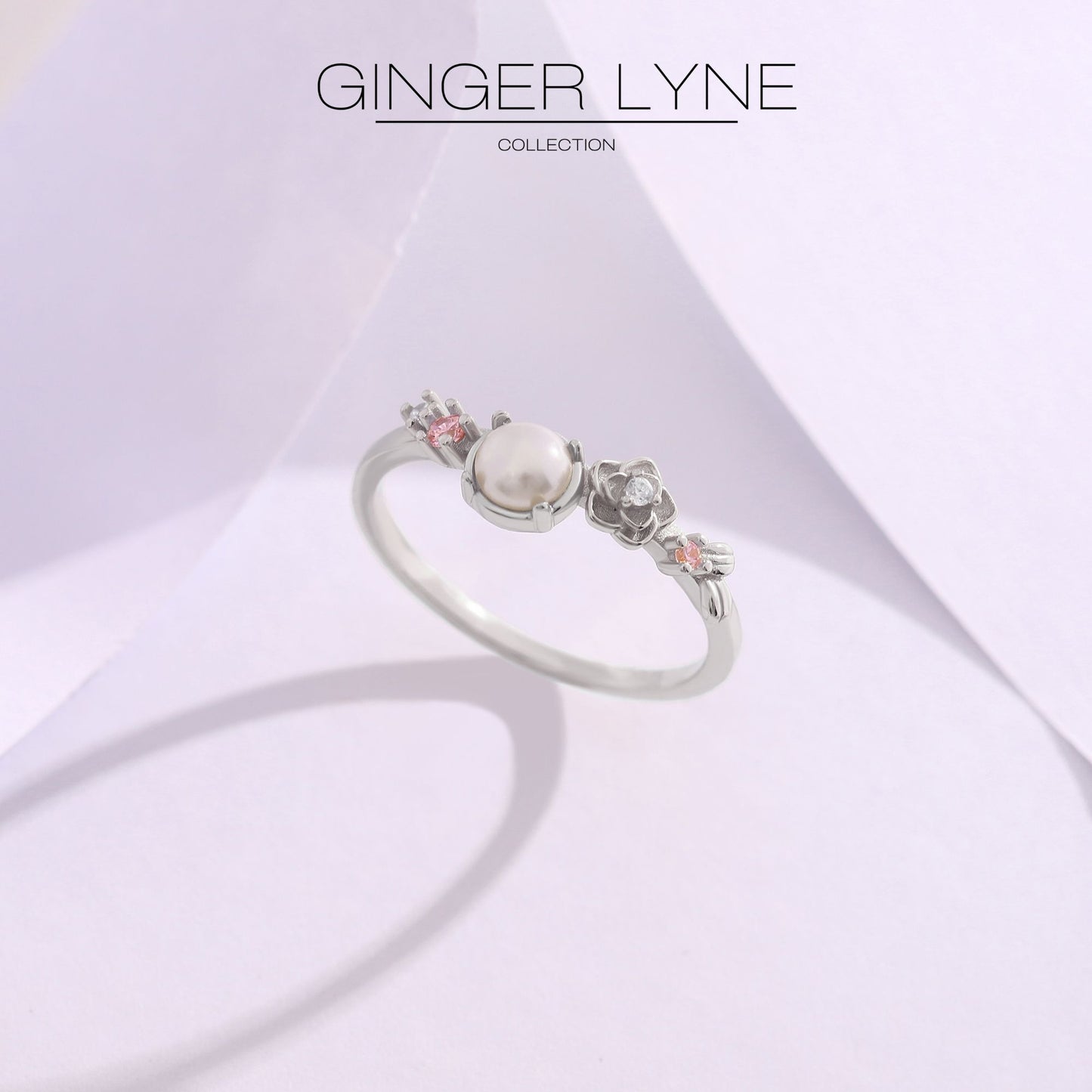 IslaSimulatedPearlRingforWomenSterlingSilver14KGoldPlatedGingerLyneCollection_Silver-3