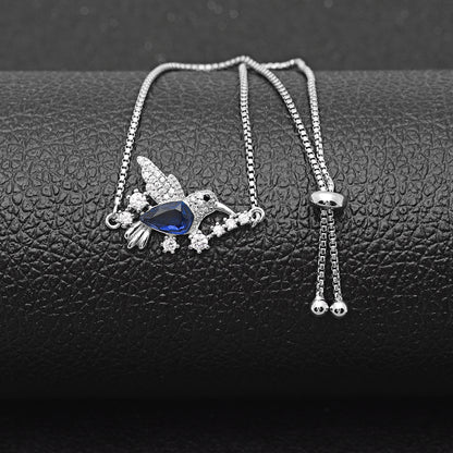 Hummingbird Necklace or Bracelet Sterling Silver Blue Cz Women Ginger Lyne Collection - Bracelet