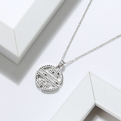Flower Window Pattern Pendant Necklace for Women Cz Ginger Lyne Collection - Silver