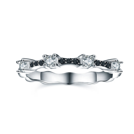 Braelynn Sterling Silver Black Cz Women Anniversary Band Ring Ginger Lyne Collection - 10