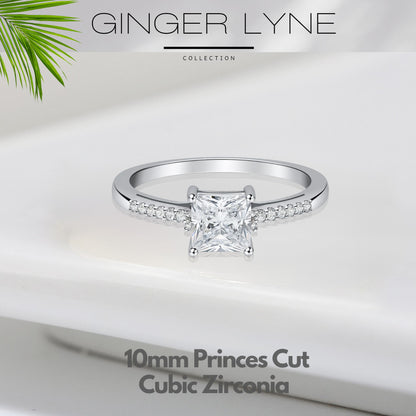 MorganEngagementRingPrincessCzSterlingSilverWomenGingerLyneCollection_Silver-2