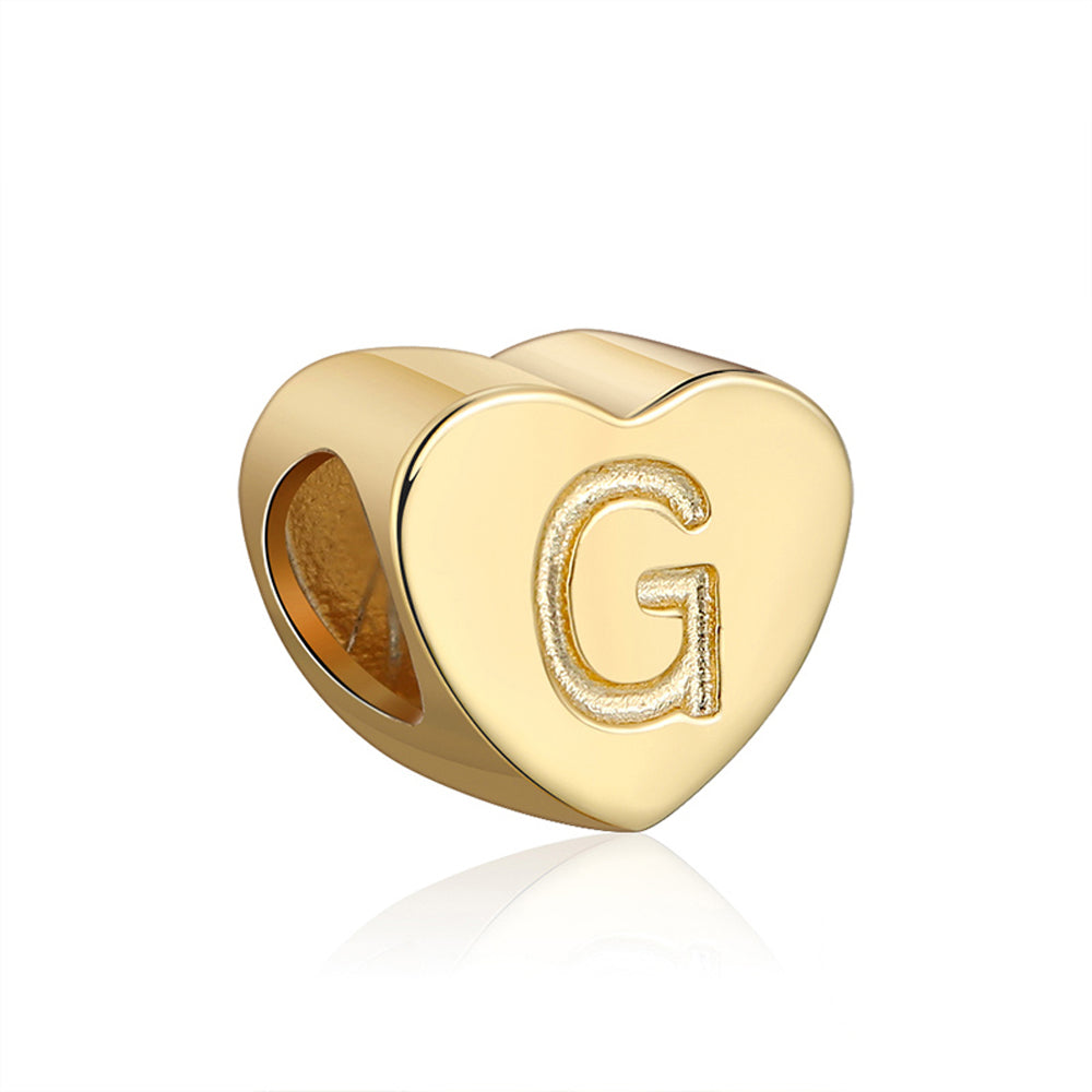 Initial Heart Charms Gold Plated  Sterling Silver Womens Ginger Lyne Collection - G