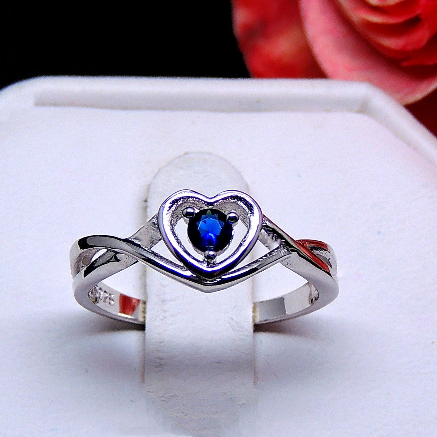 Christine Engagement Ring for Women Promise Heart Birthstone Cz Sterling Silver by Ginger Lyne