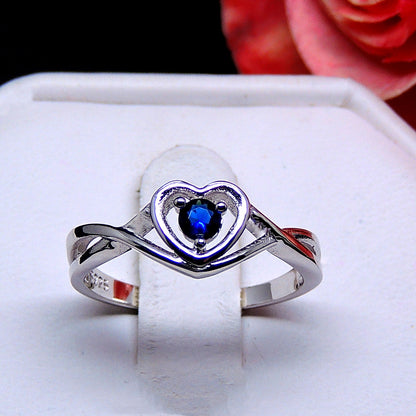 Christine Engagement Ring for Women Promise Heart Birthstone Cz Sterling Silver by Ginger Lyne