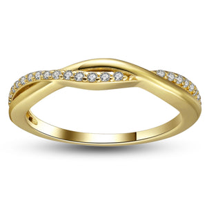 Queena Wedding Band Anniversary Ring Women Gold Sterling Ginger Lyne Collection - 14KT Gold over Silver,9
