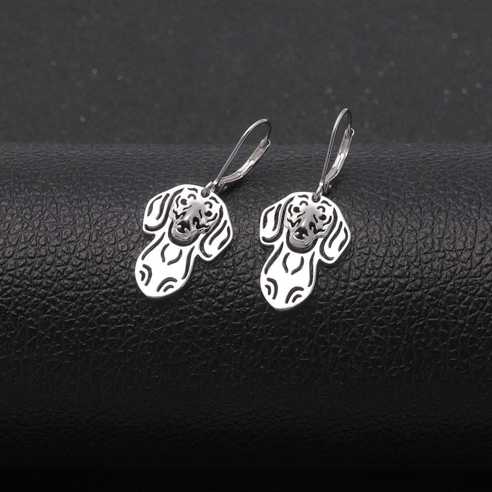 Dachshund Dog Sterling Silver Earrings Necklace Set Women Ginger Lyne Collection - Set
