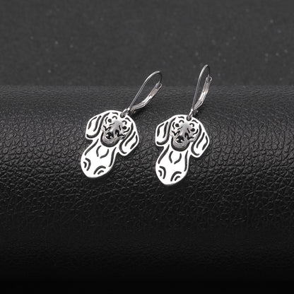 Dachshund Dog Sterling Silver Earrings Necklace Set Women Ginger Lyne Collection - Set
