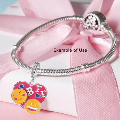 BFF Best Friend Charm European Bead Enamel Over Sterling Silver Ginger Lyne Collection