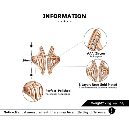 Window Pattern Adjustable Ring for Women Cz Gold Plated Ginger Lyne Collection - Rose Gold