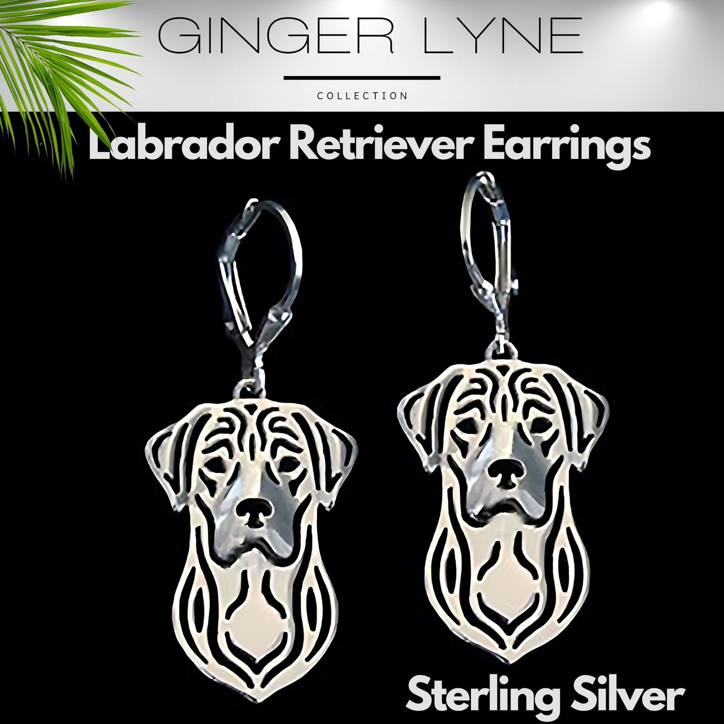 Labrador Retriever Lab Dog Necklace Sterling Silver Womens Ginger Lyne Collection - Earrings