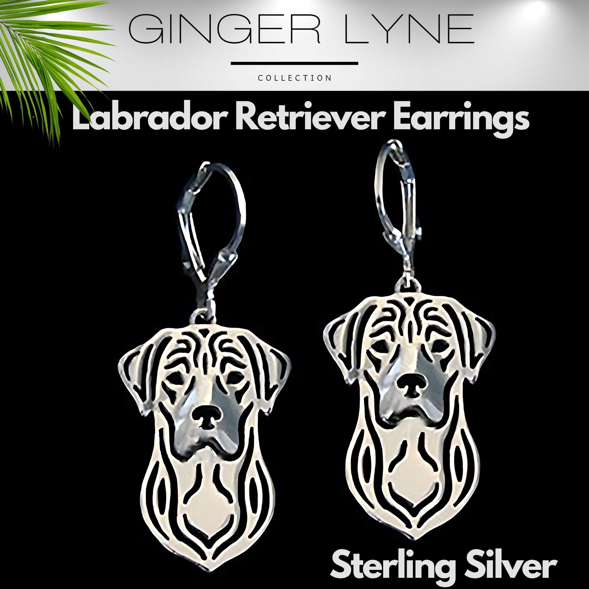 Labrador Retriever Lab Dog Necklace Sterling Silver Womens Ginger Lyne Collection - Earrings