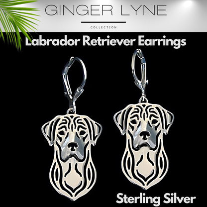 Labrador Retriever Lab Dog Necklace Sterling Silver Womens Ginger Lyne Collection - Earrings