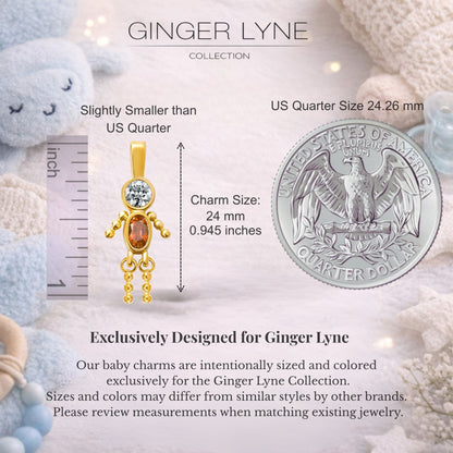 Birthstone Family Pendant for Mom by Ginger Lyne Stainless Steel Cubic Zirconia Charms For Grandma Necklace_Male-January-Gold-2