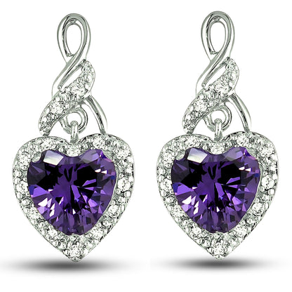 HeartShapeBlueCzDropStudEarringsWomensGingerLyneCollection_Blue-2