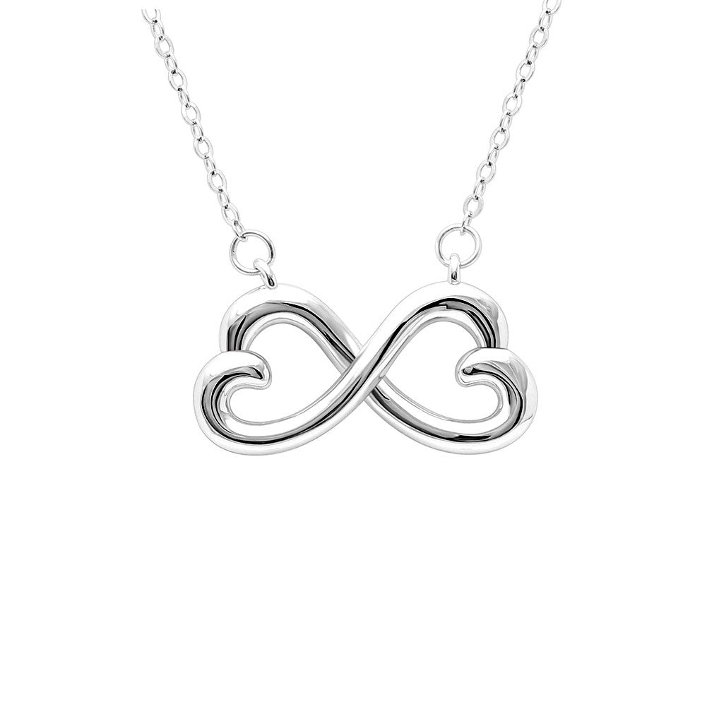 Anniversary Greeting Card Sterling Silver Infinity Hearts Necklace Ginger Lyne Collection