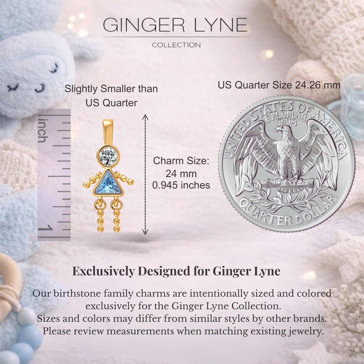 Birthstone Family Pendant for Mom by Ginger Lyne Stainless Steel Cubic Zirconia Charms For Grandma Necklace_Female-December-Gold-2