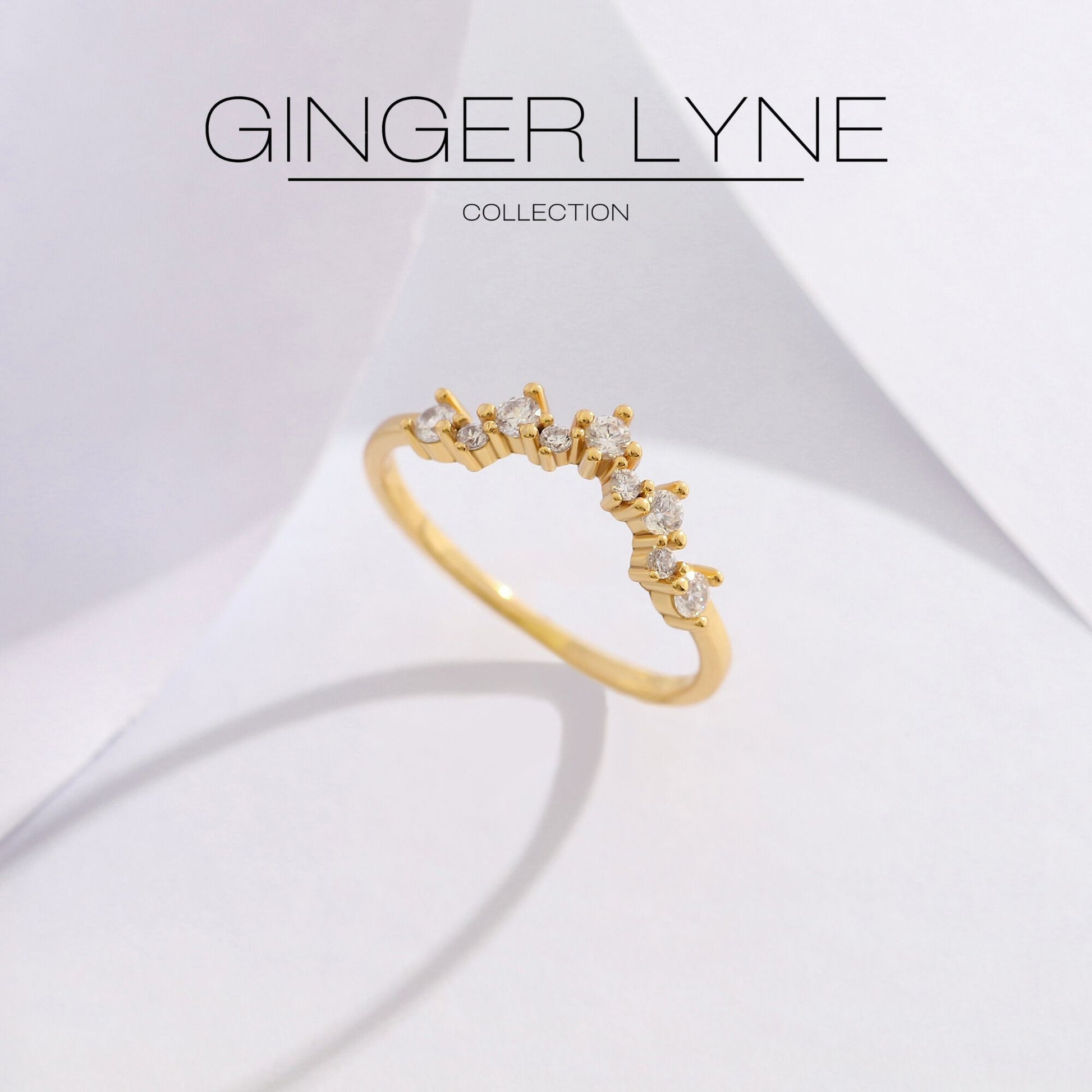 AriaHalfEternityRingforWomenSterlingSilverCZAnniversaryBandStackableChevronCurvebyGingerLyne_Gold-3