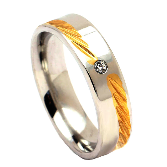 Kevin Wedding Band Ring 6mm Stainless Steel Mens Womens Ginger Lyne Collection - 10