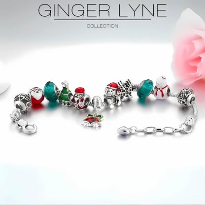ChristmasCharmBraceletforWomenbyGingerLyne9"AlloyColorfulSantaHolidayItalianStyleBeads_Multi-color-2
