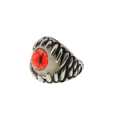 EvilEyeEyeballRingforMenorWomenStainlessSteelBikerGingerLyneCollection_Red-5