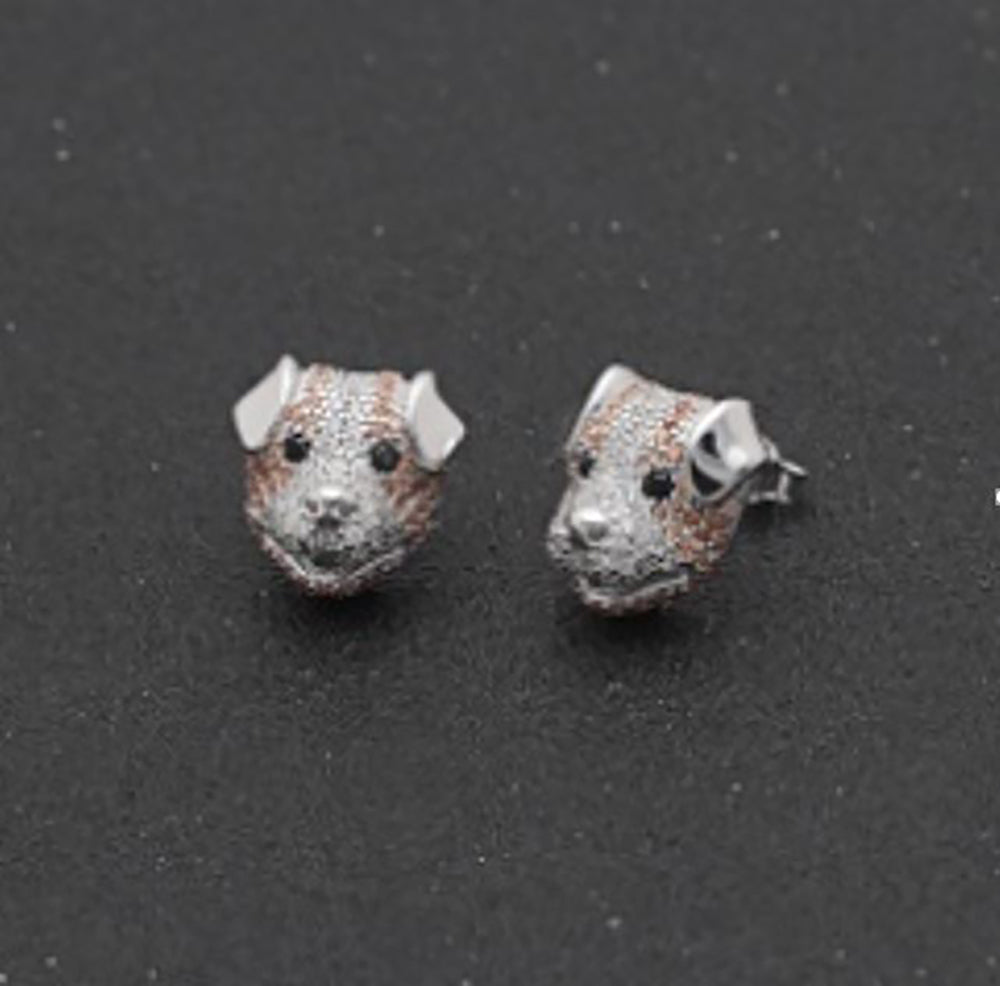 PitbullDog3dStudEarringsSterlingSilverCzWomensbyGingerLyneCollection_Silver-3
