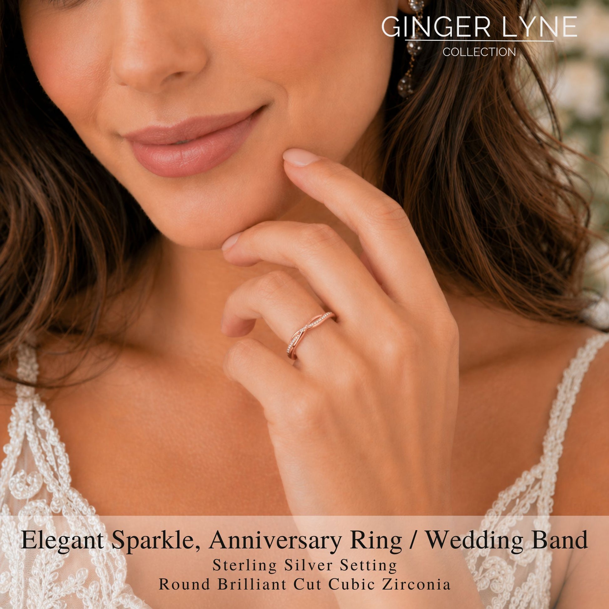 QueenaSterlingSilverWeddingBandforWomenHalfEternityCzAnniversaryRingbyGingerLyneCollection_RoseGoldoverSilver-3