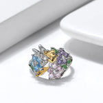 Load image into Gallery viewer, Fairy  Rings for Girls and Women Winged Angel Flower Cubic Zirconia Ginger Lyne Collection
