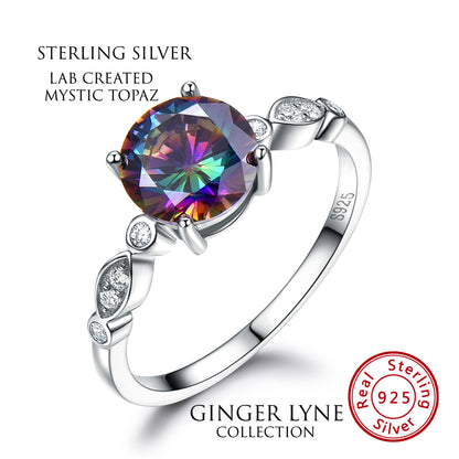 Mystic Topaz Engagement Ring for Women Sterling Silver Ginger Lyne Collection