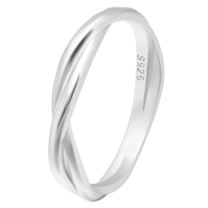 Aurora Wedding Band Ring Women Men Twist Sterling Silver Ginger Lyne Collection