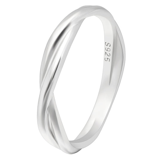 Aurora Wedding Band Ring Women Men Twist Sterling Silver Ginger Lyne Collection