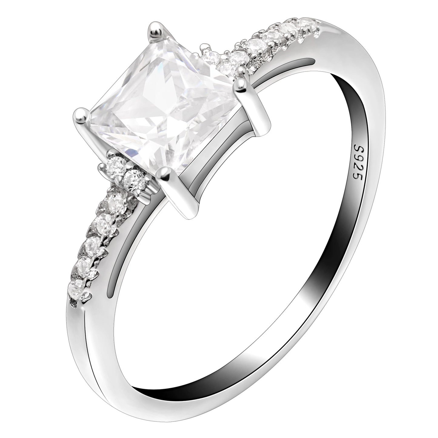MorganEngagementRingPrincessCzSterlingSilverWomenGingerLyneCollection_Silver-1