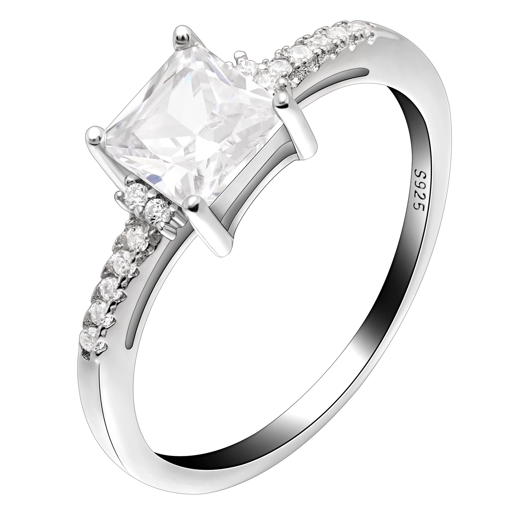 MorganEngagementRingPrincessCzSterlingSilverWomenGingerLyneCollection_Silver-1