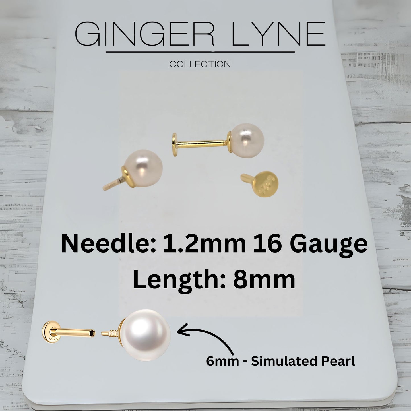 PearlFlatBackEarringsforWomenSterlingSilverCartilageHelixUpperLobeBodyPiercingStudGingerLyne_Gold-3