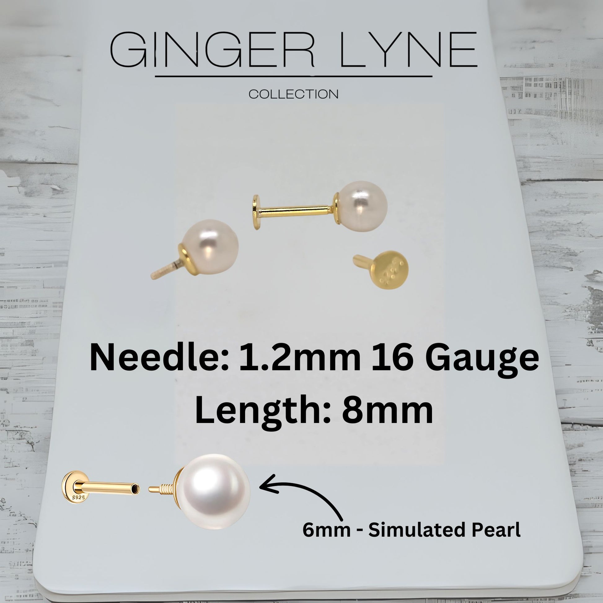 PearlFlatBackEarringsforWomenSterlingSilverCartilageHelixUpperLobeBodyPiercingStudGingerLyne_Gold-3