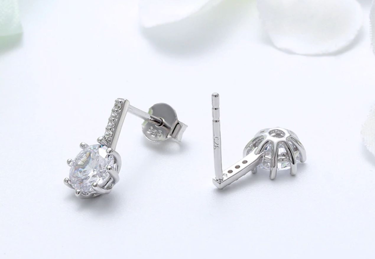 Drop Stud Earrings for Women Sterling Silver Cubic Zirconia Ginger Lyne Collection