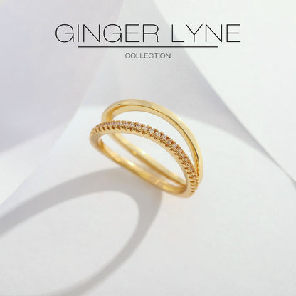 ThinWeddingBandSetforWomenSterlingSilverCZEternityBandsStackablebyGingerLyne_Gold-3