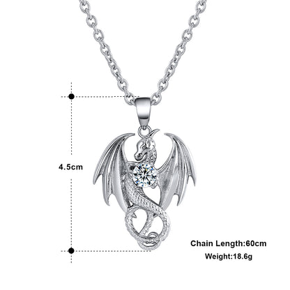 DragonNecklaceforMenorWomenStainlessSteelCzPunkGothicGingerLyneCollection_Silver-4
