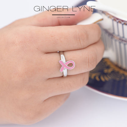 HopeRingPinkRibbonSteelBreastCancerAwarenessWomensGingerLyneCollection_Silver-6