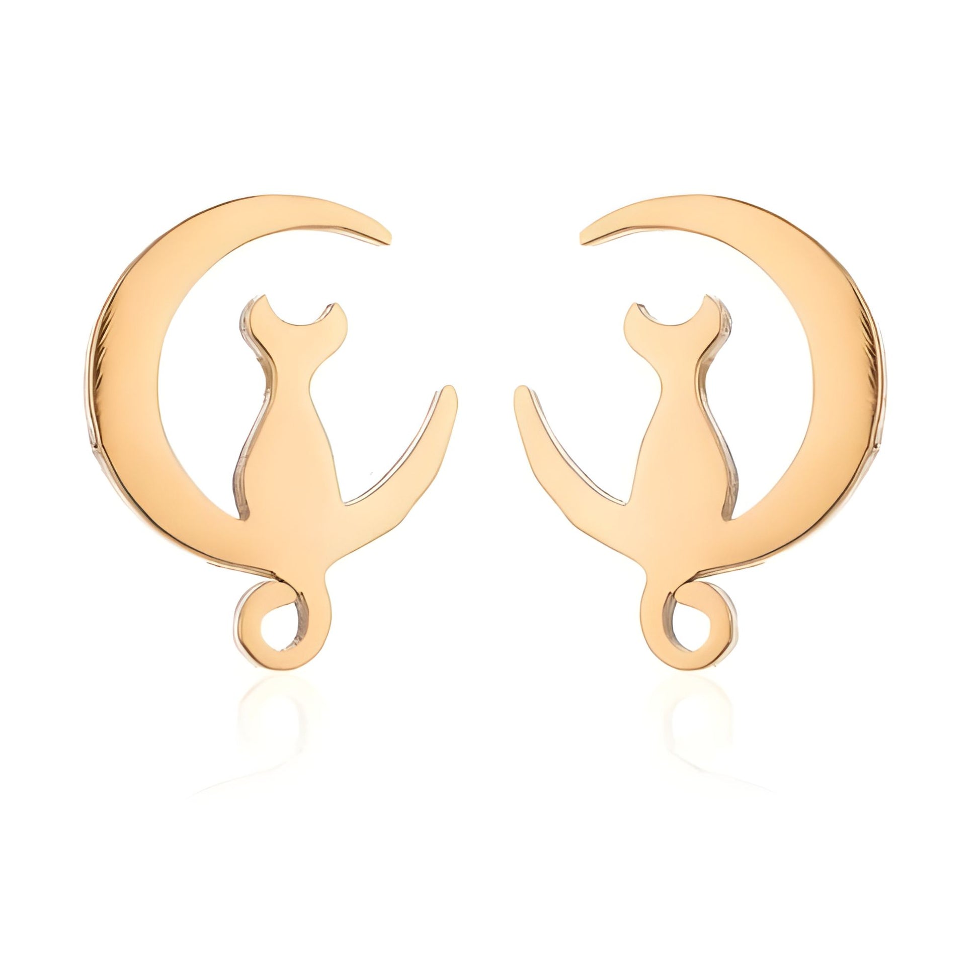 GingerLyneCatMoonEarringsforWomenStainlessSteelKittyStudsPetJewelryGiftsforHer_Black-2