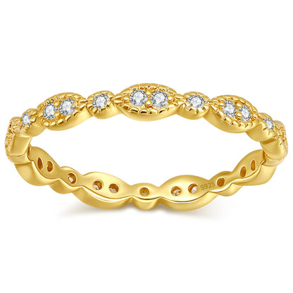 EternityWeddingBandforWomenCubicZirconiaSterlingSilverStackingRingsGingerLyneCollection_Scallop-Gold-1