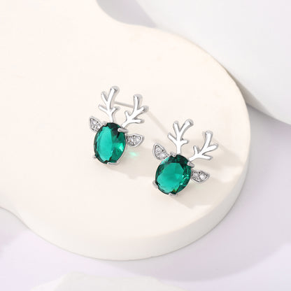 ReindeerStudEarringsforWomenWhiteGoldPlatedCZChristmasJewelryGingerLyneCollection_Red-7