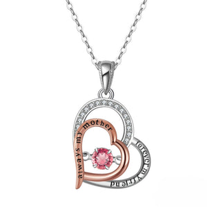 Birthstone Mom Necklace for Mother by Ginger Lyne Sterling Silver Swinging CZ - October
