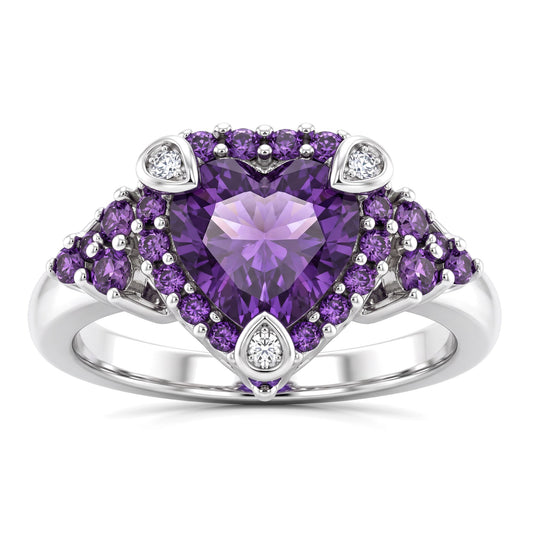 RyianaEngagementPromiseRingPurpleHeartCzSilverWomensGingerLyneCollection_Silver-1